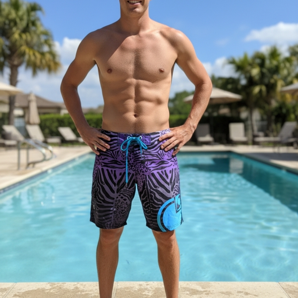 Nomi Vibrant Blue and Purple Board Shorts